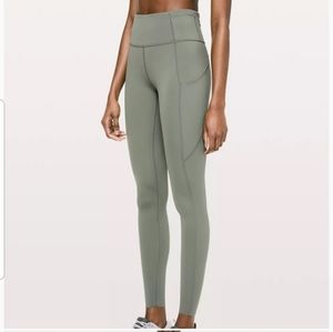 Lululemon fast & free nulux sage gray 25 in. Sz 6